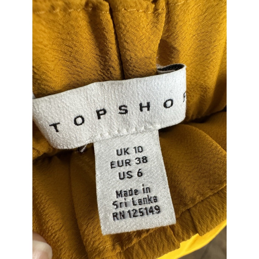 TOPSHOP  Yellow Pleated Midi/Maxi Skirt Women's‎ UK 10 US M - Picture 7 of 10